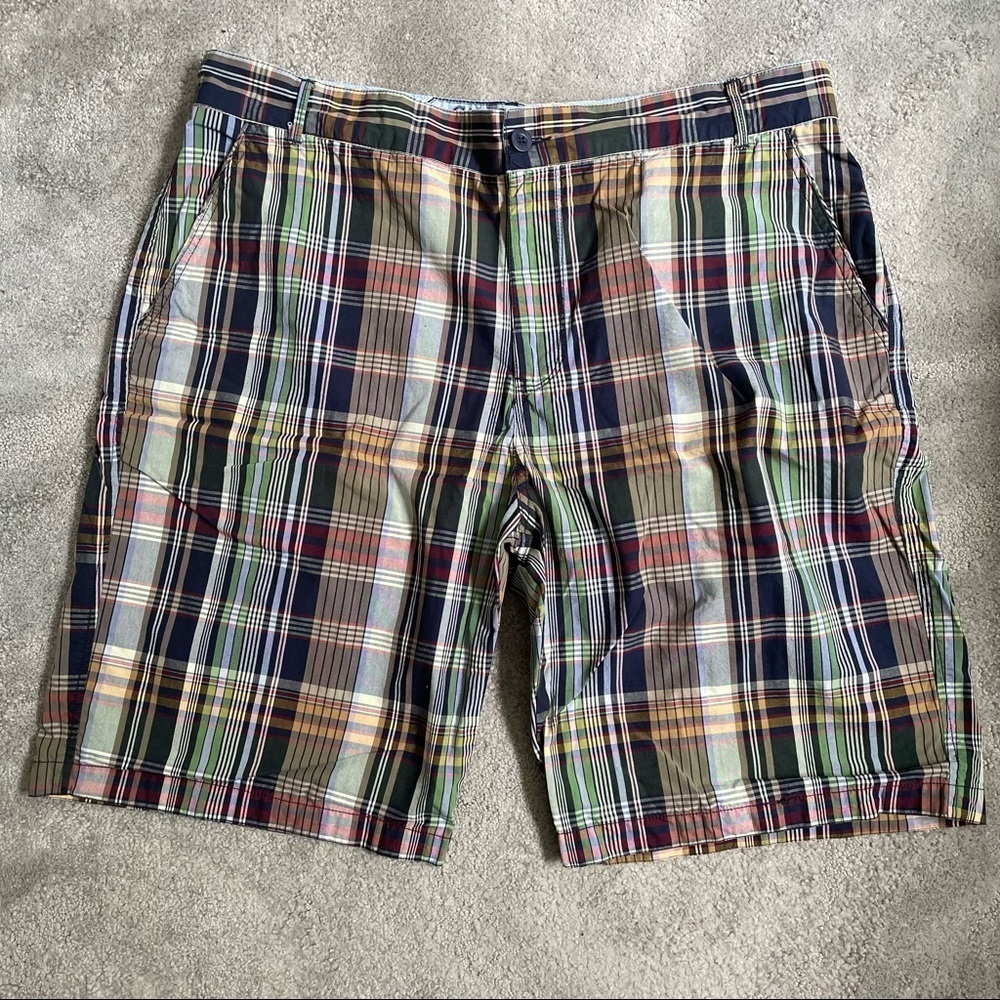 Canterbury of New Zealand Men’s Multicolor Plaid Cotton Shorts EUC Size 40